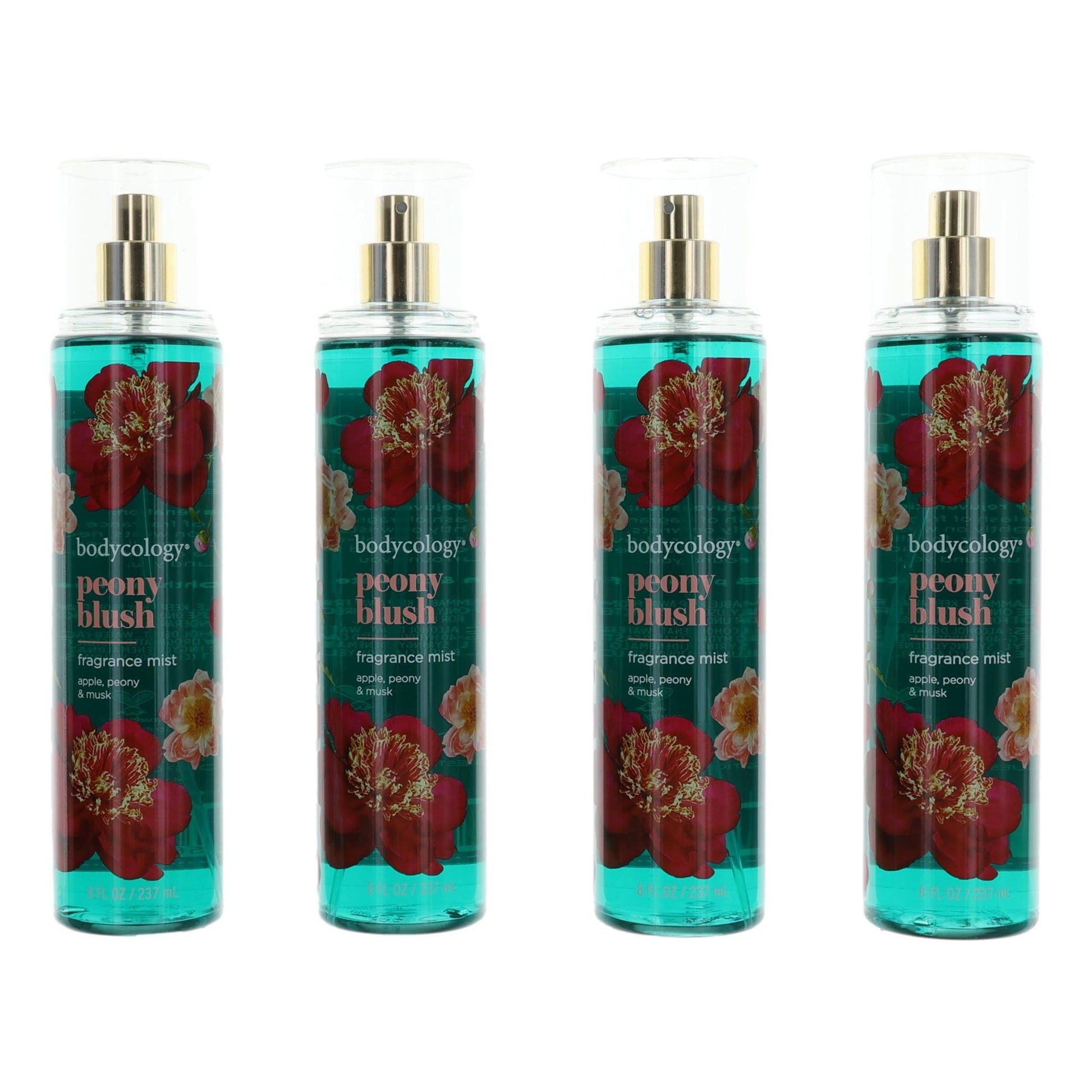 Peony Blush by Bodycology 4 Pack 8 oz Fragrance Mist for Women