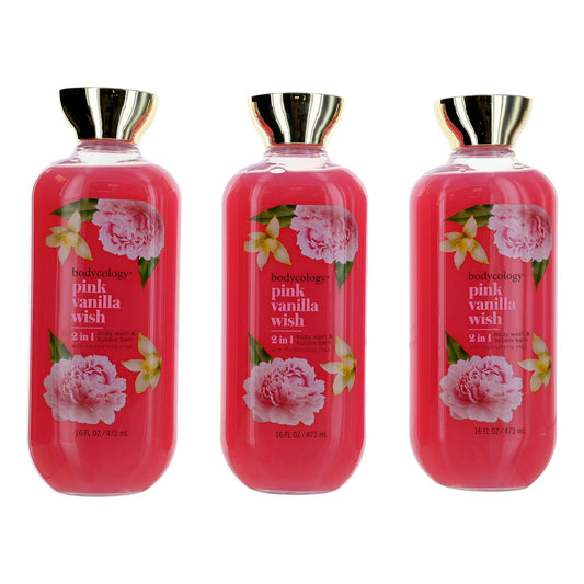 Pink Vanilla Wish 3 Pack 16 oz 2 in 1 Body Wash & Bubble Bath Women