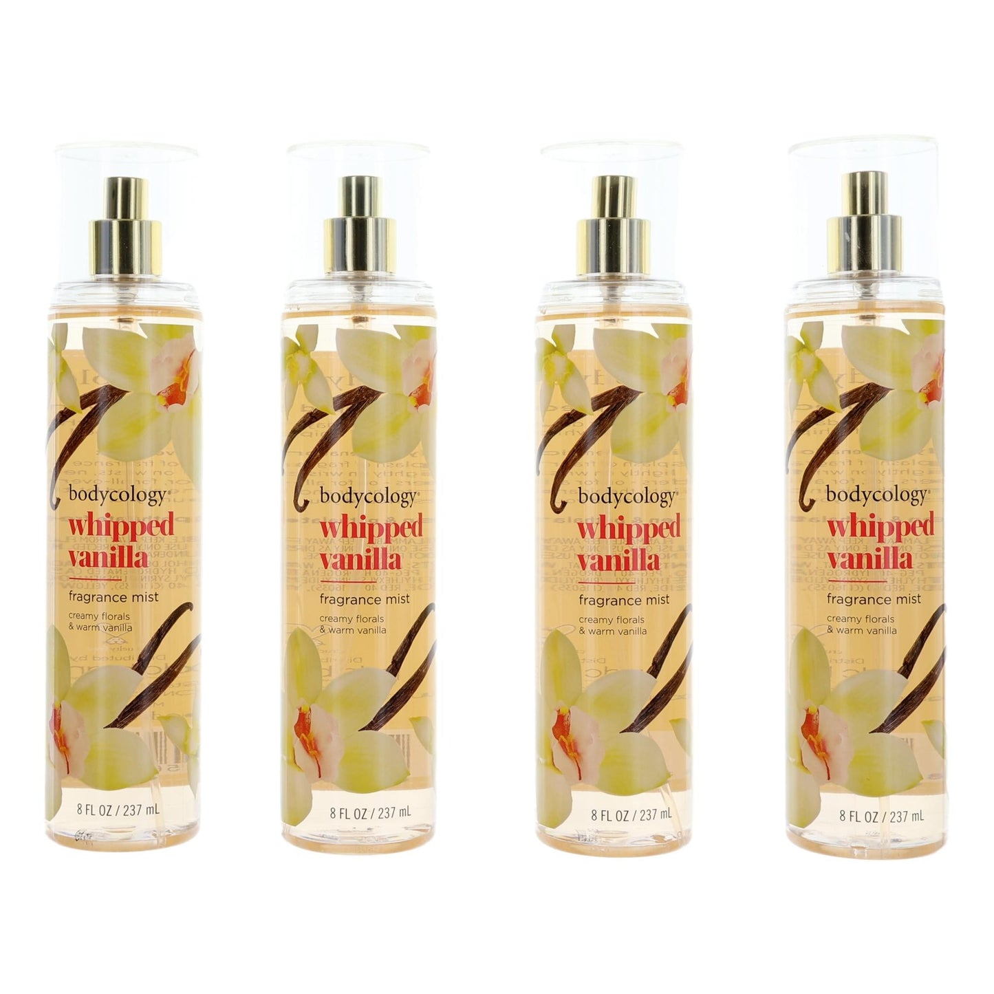 Whipped Vanilla by Bodycology 4 Pack of 8 oz Fragrance Mist for Women