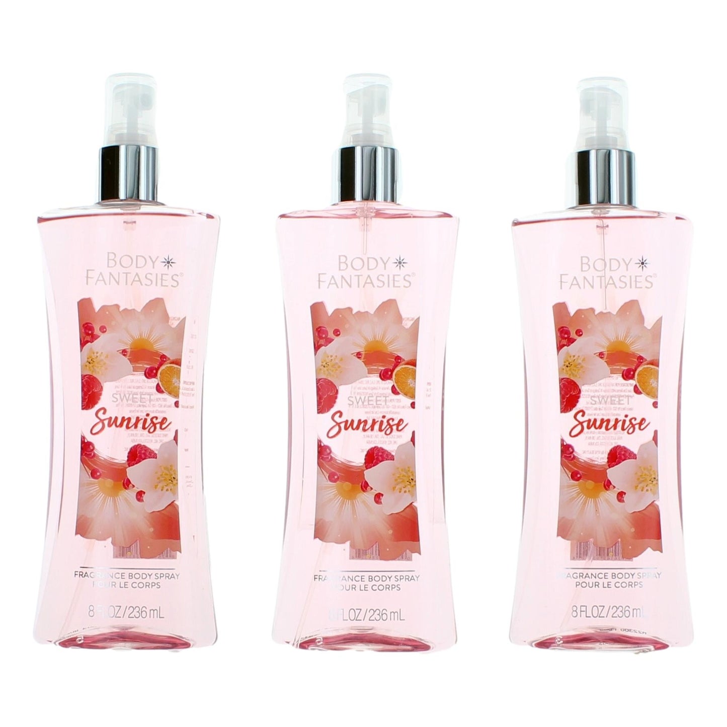 Sweet Sunrise Fantasy by Body Fantasies 3 Pack 8 oz Fragrance Body Spray for Women