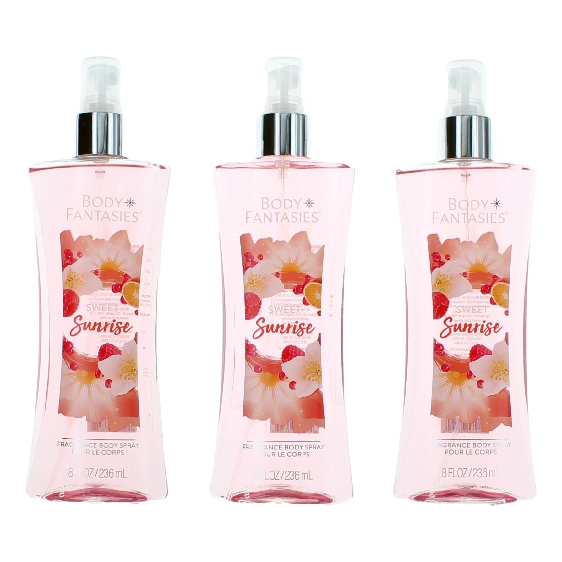 Sweet Sunrise Fantasy by Body Fantasies 3 Pack 8 oz Fragrance Body Spray for Women