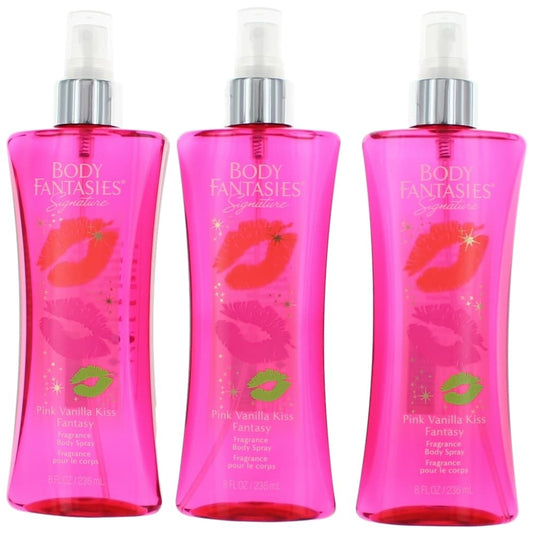 Pink Vanilla Kiss Fantasy 3 Pack 8 Fragrance Body Spray for Women