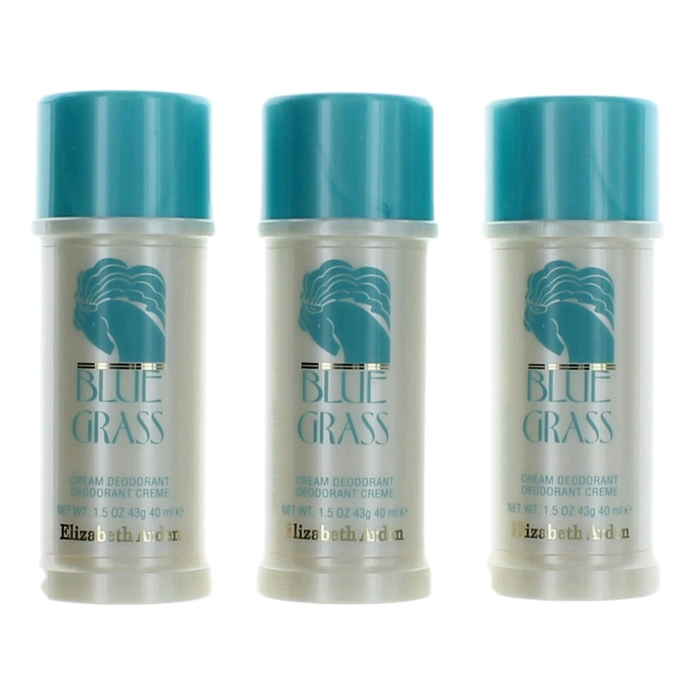 Blue Grass by Elizabeth Arden 3x1.5 oz (4.5 oz total) Cream Deodorant Women