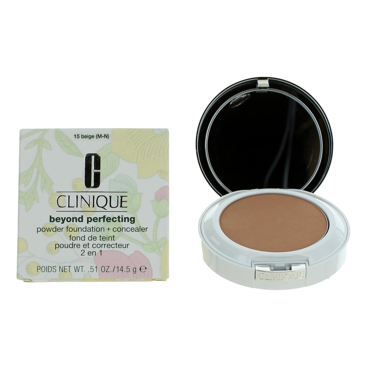 Clinique Beyond Perfecting by Clinique .51 oz Powder Foundation + Concealer- 15 Beige