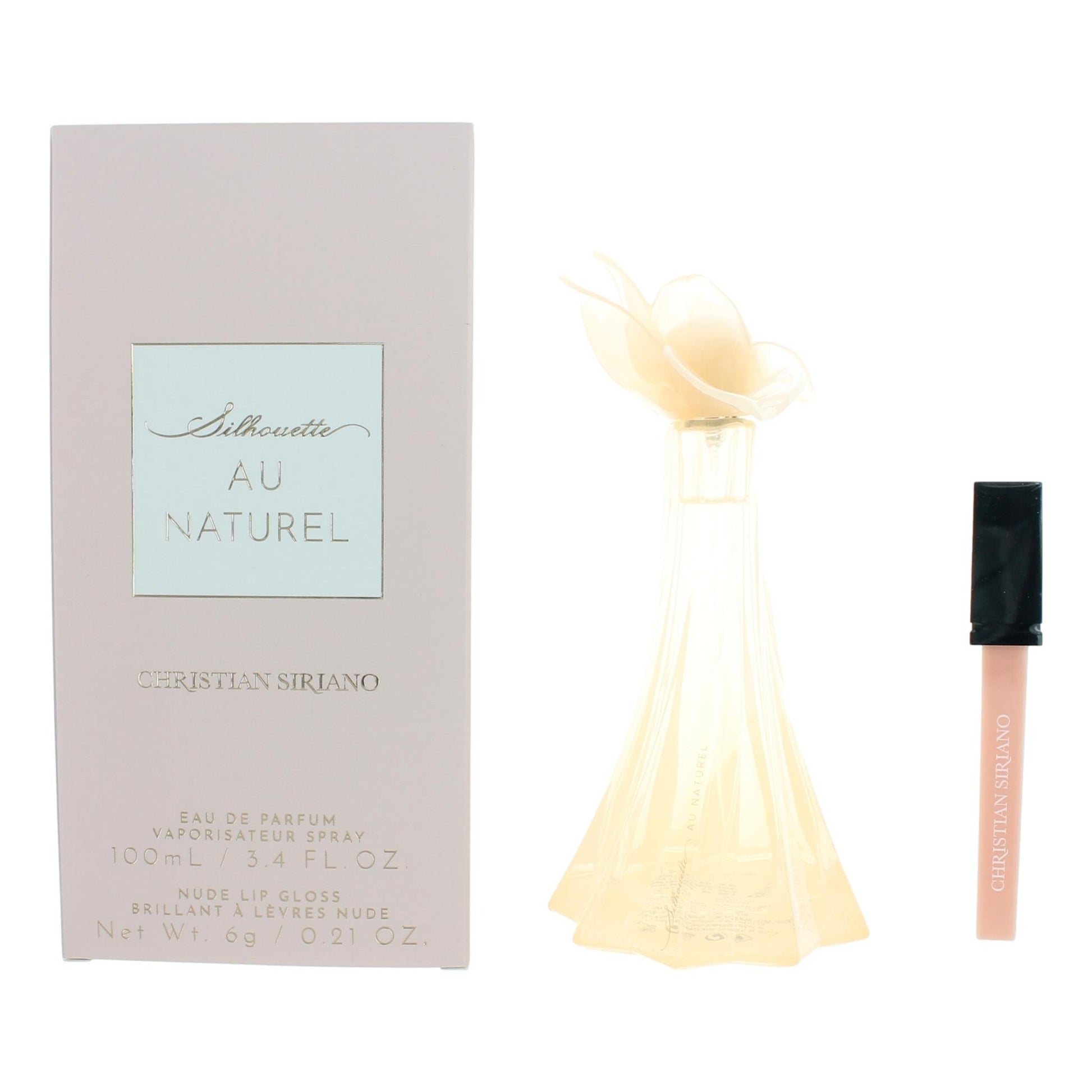 Silhouette Au Naturel by Christian Siriano 3.4 oz Eau de Parfum Spray Perfume for Women with Lip Gloss