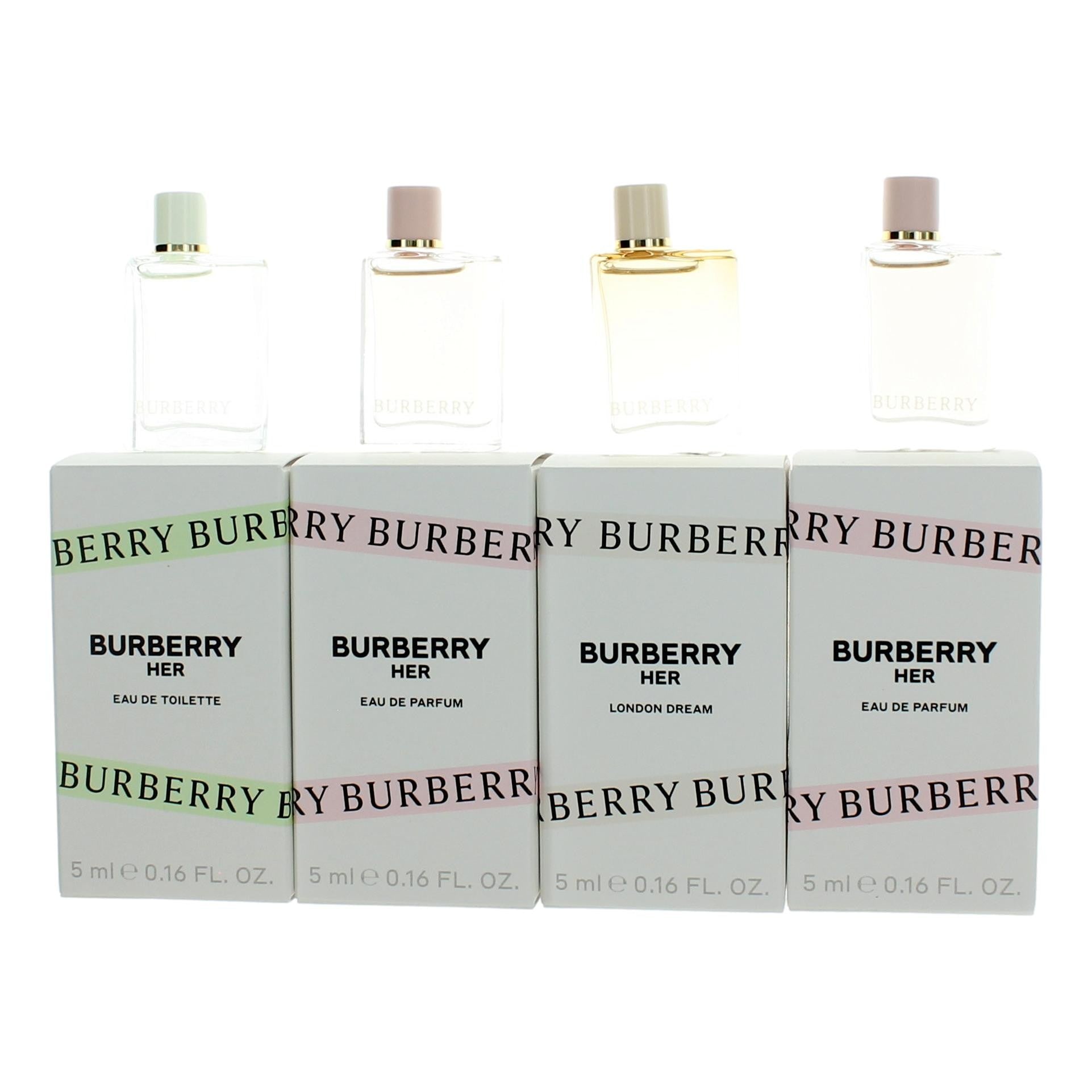 Burberry Her by Burberry 4 Piece Variety Mini Gift Set for Women