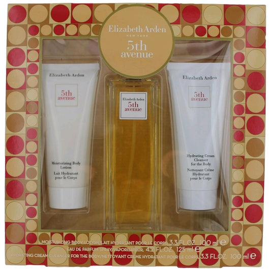 5th Avenue by Elizabeth Arden 3 Piece Gift Set Women with Cleanser