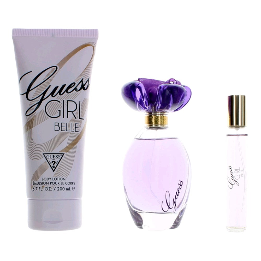 Guess Girl Belle by Guess 3 Piece Gift Set for Women