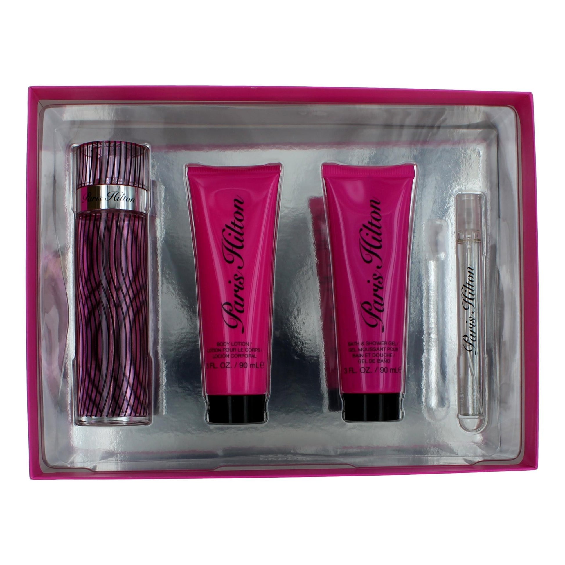 Paris Hilton by Paris Hilton 4 Piece Gift Set Women with Travel Spray