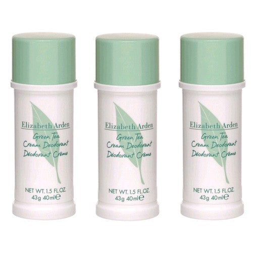 Green Tea by Elizabeth Arden 3x1.5 oz (4.5 oz total) Cream Deodorant Women