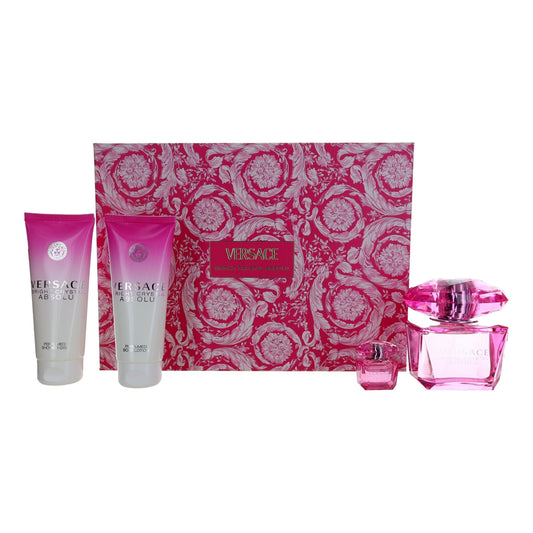 Versace Bright Crystal Absolu by Versace 4 Piece Gift Set for Women