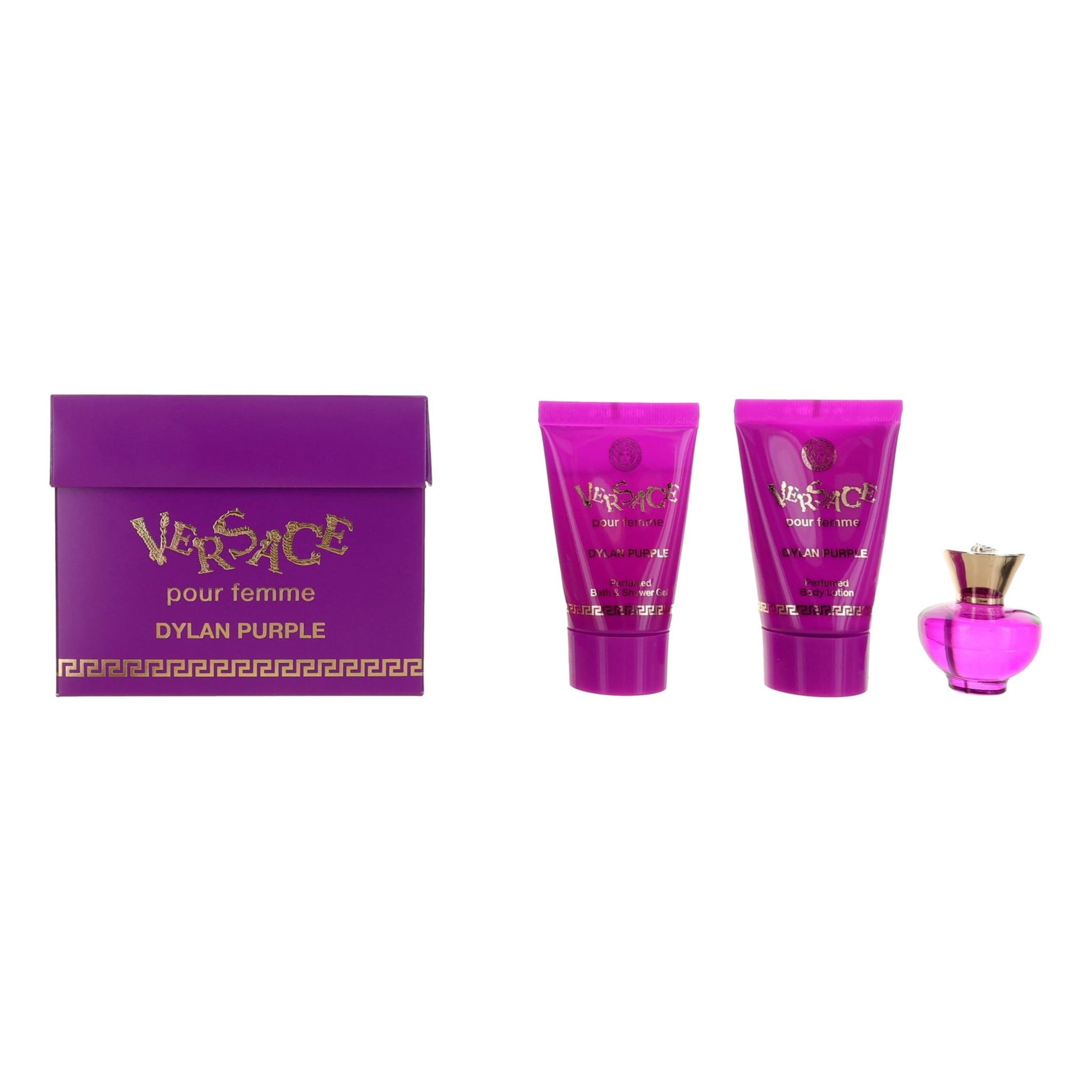 Versace Dylan Purple by Versace 3 Piece Miniature Gift Set for Women