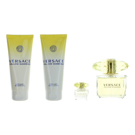 Versace Yellow Diamond by Versace 4 Piece Gift Set for Women
