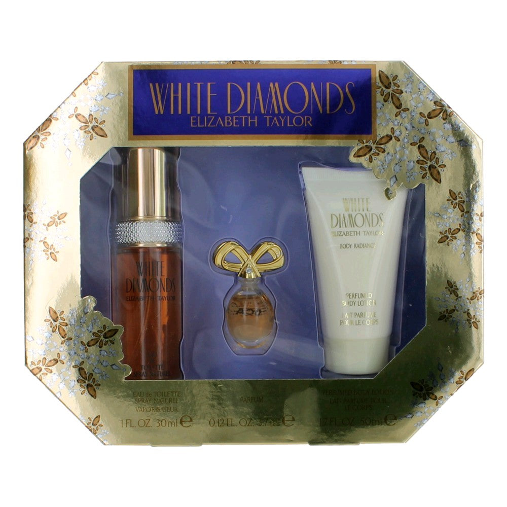 White Diamonds by Elizabeth Taylor 3 Piece Gift Set for Women