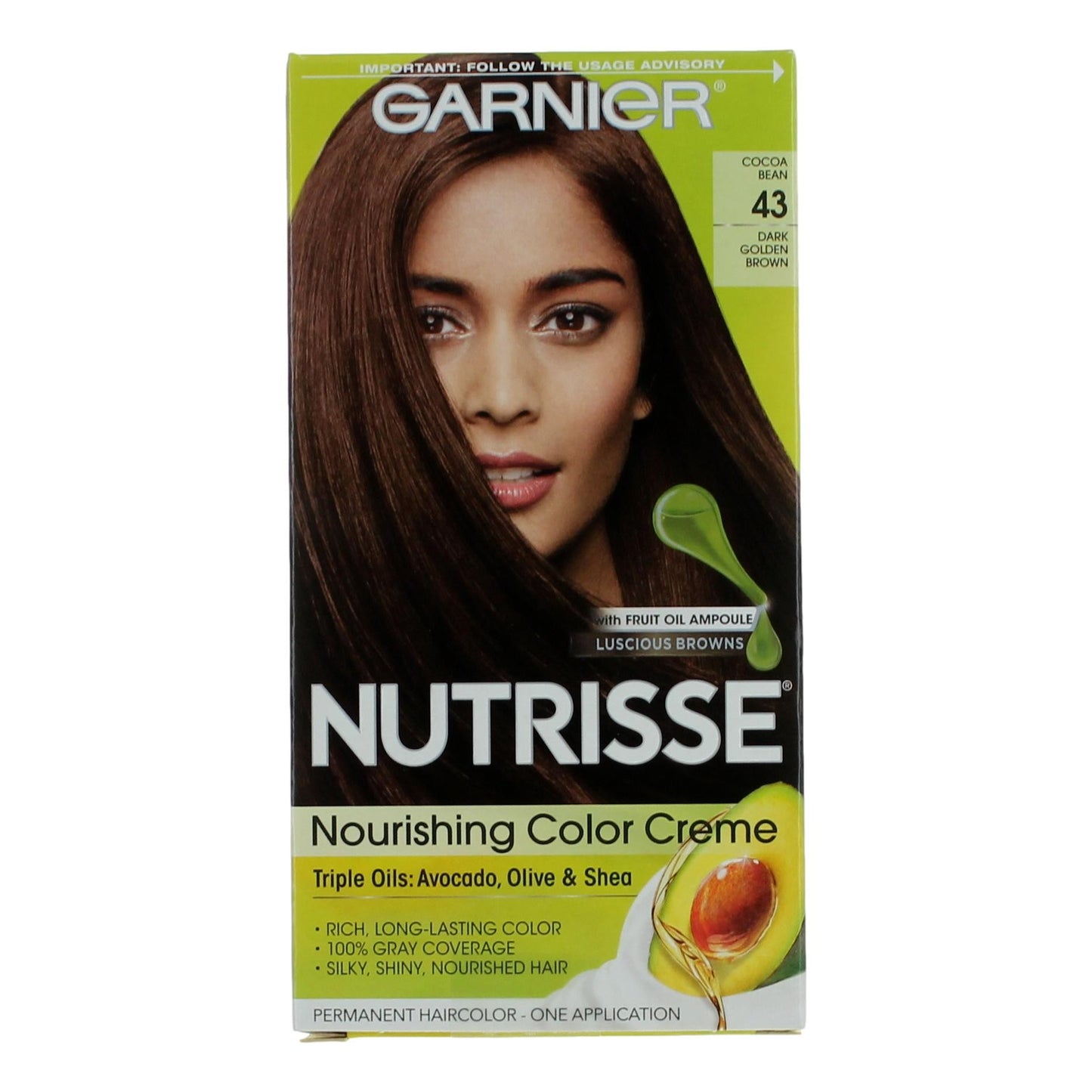 Garnier Hair Color Nutrisse Coloring Creme by Garnier Hair Color- Cocoa Bean 43