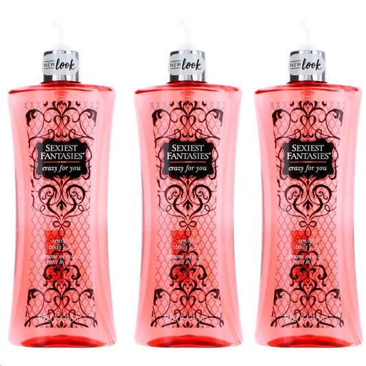 Sexiest Fantasies Crazy for You by Parfums De Coeur 3 Pack 8 oz Body Mist Women