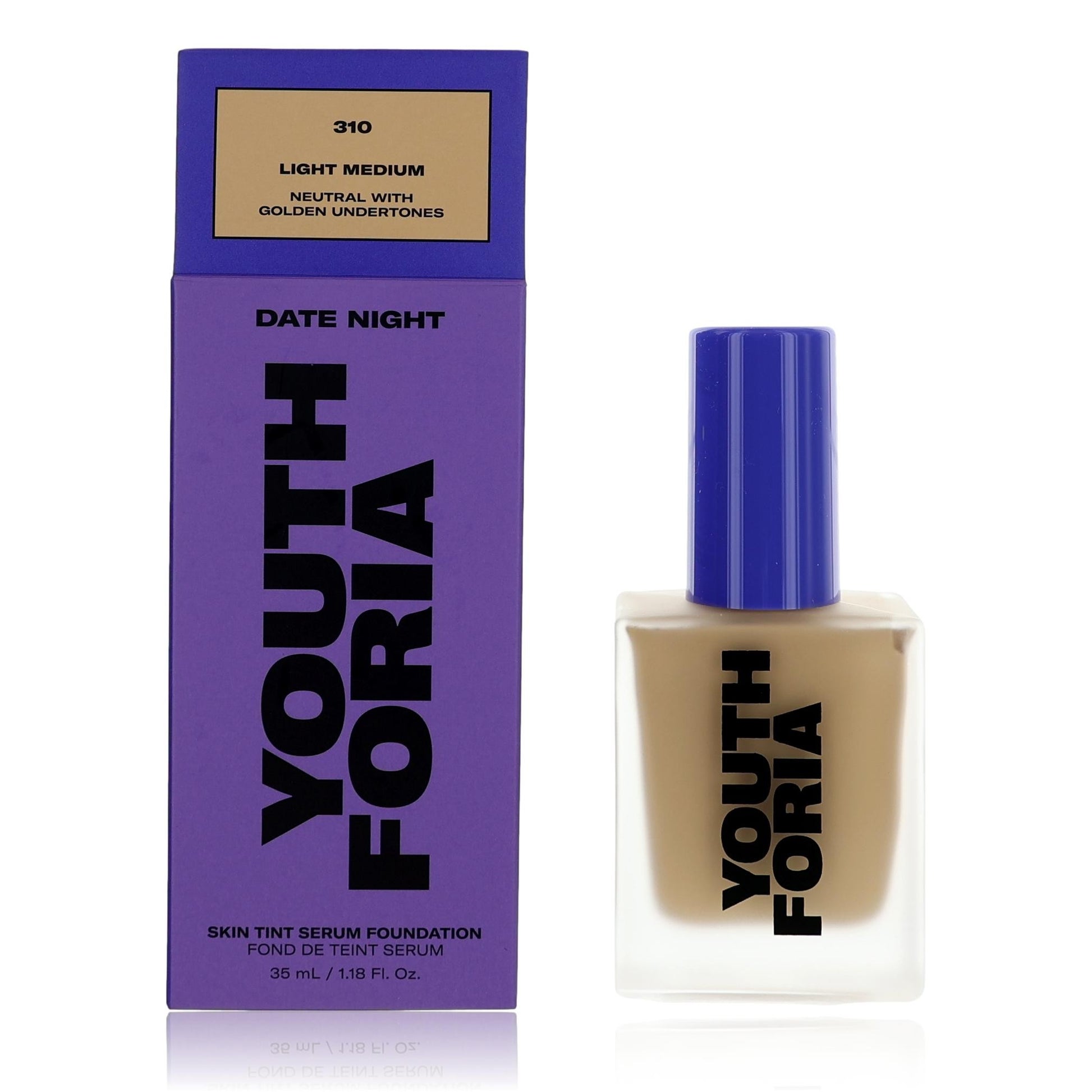 Date Night by Youthforia 1.18 oz Skin Tint Serum Foundation- 310 Light Medium
