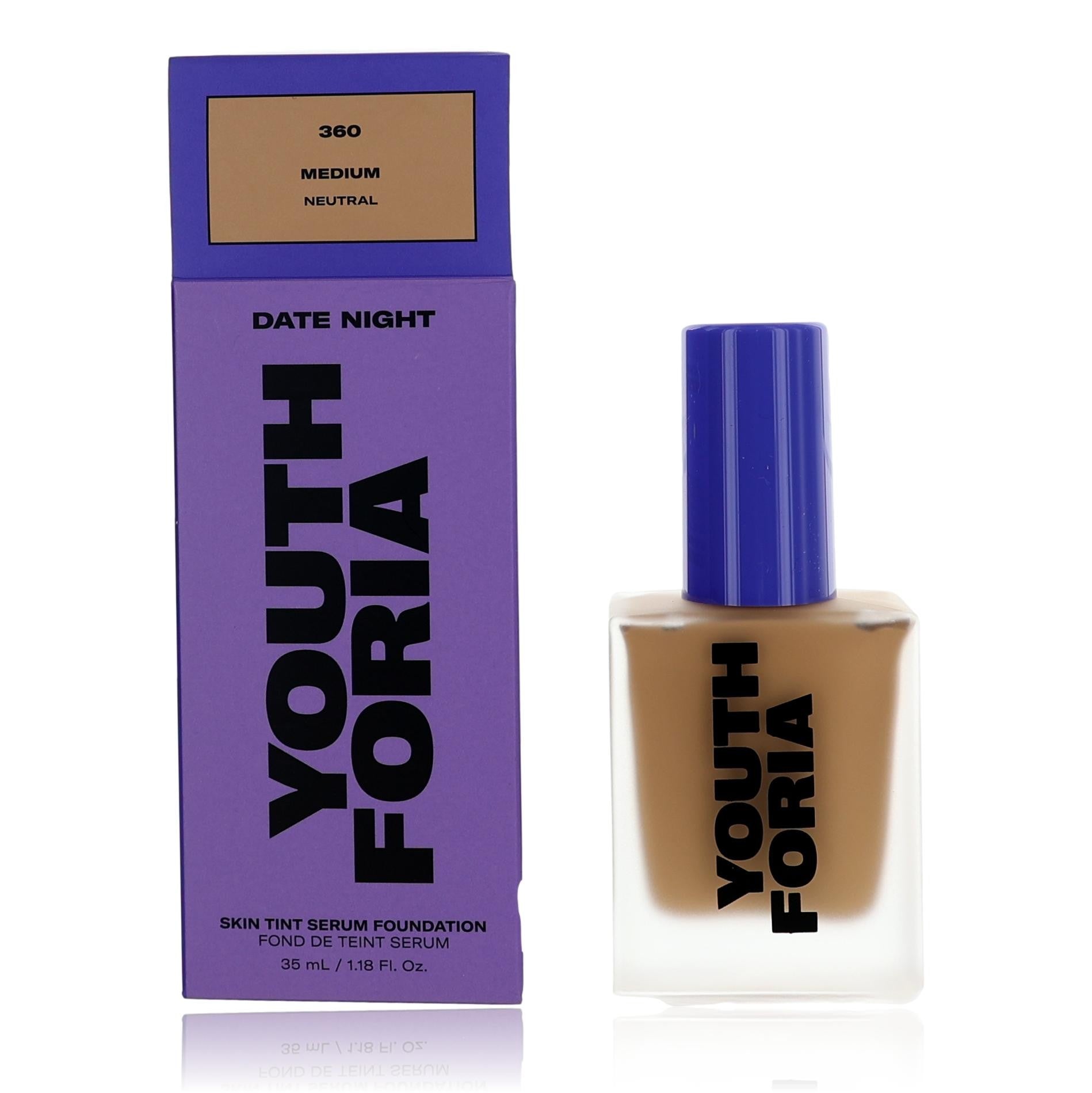 Date Night by Youthforia 1.18 oz Skin Tint Serum Foundation- 360 Medium