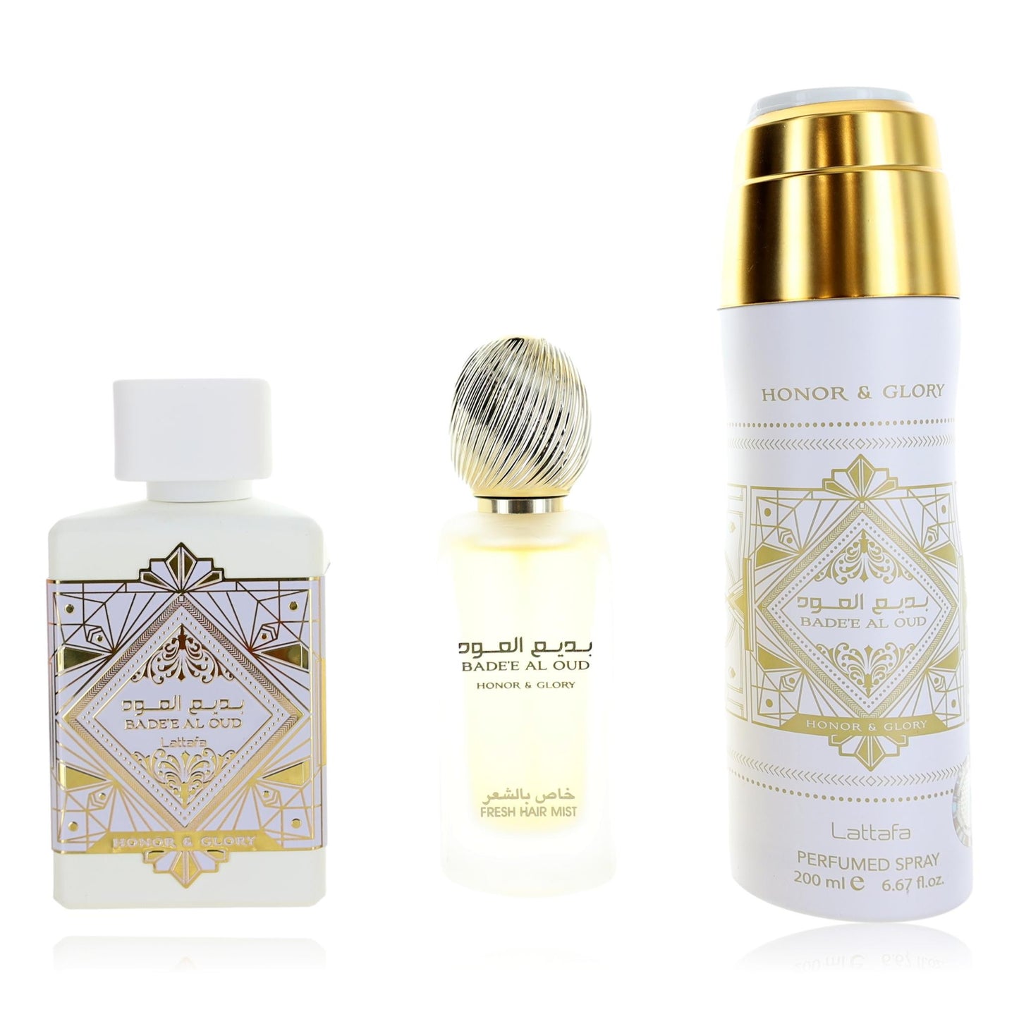 Bade'e Al Oud Honor & Glory by Lattafa 3 Piece Gift Set for Unisex