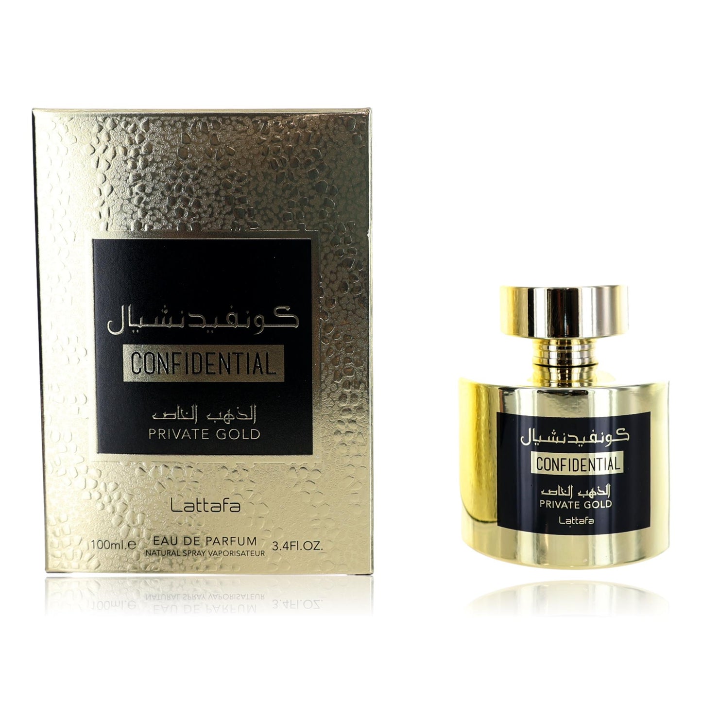 Confidential Private Gold by Lattafa 3.4 oz Eau de Parfum Spray Perfume for Unisex
