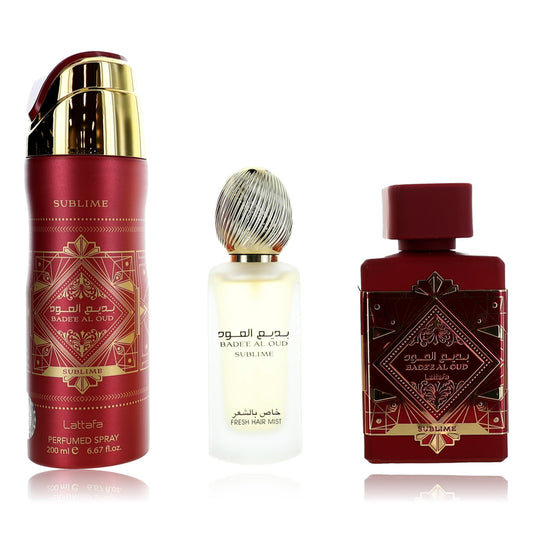 Bade'e Al Oud Sublime by Lattafa 3 Piece Gift Set for Unisex