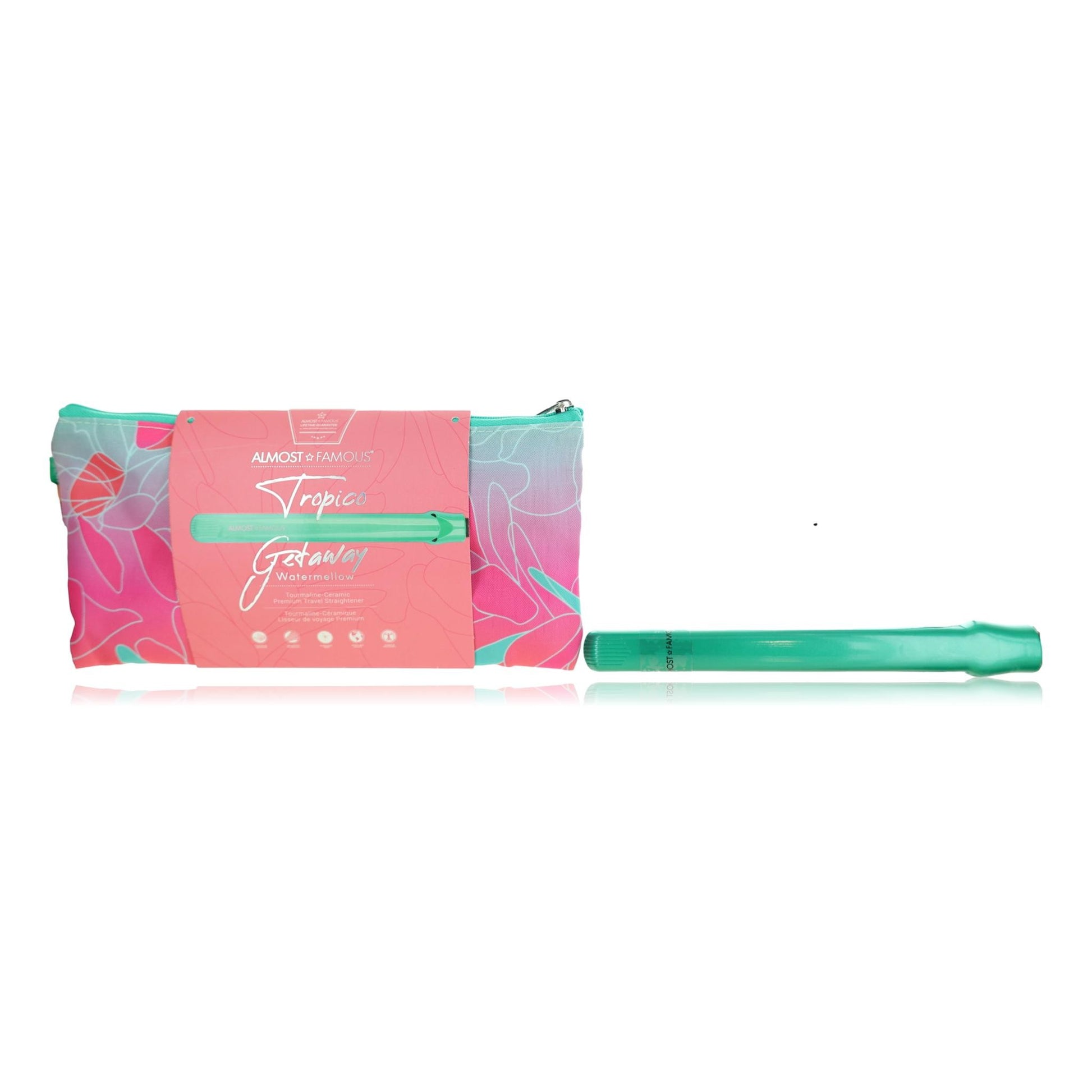 Tropico Getaway Tourmaline-Cermaic Flat Iron With Travel Bag - Watermellow