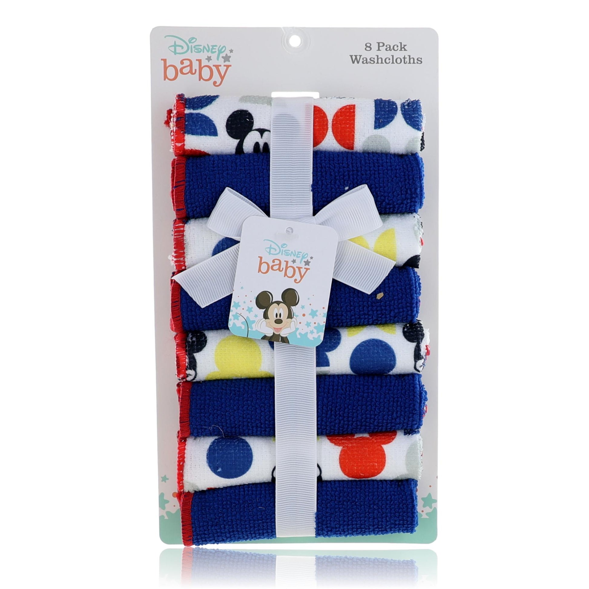 Mickey Mouse Washcloths by Disney 8 pack for Baby - Bright