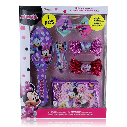 Minnie Mouse Brush & Hair Accessories by Disney 7 Piece Set for Kids